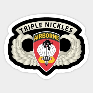 Airborne Badge - 555th Parachute Infantry Bn - SSI w  Triple NIckles Tab X 300 Sticker